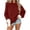 Wine, variant on Maplenight Womens Crew Neck Sweatshirt Ruffle Cuff Long Sleeve Tops Regular Fit Casual Pullover Sweatshirts