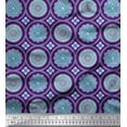 thumbnail image 1 of Soimoi Purple Poly Georgette Fabric Blue Mandala Print Sewing Fabric Yard 42 Inch Wide, 1 of 3