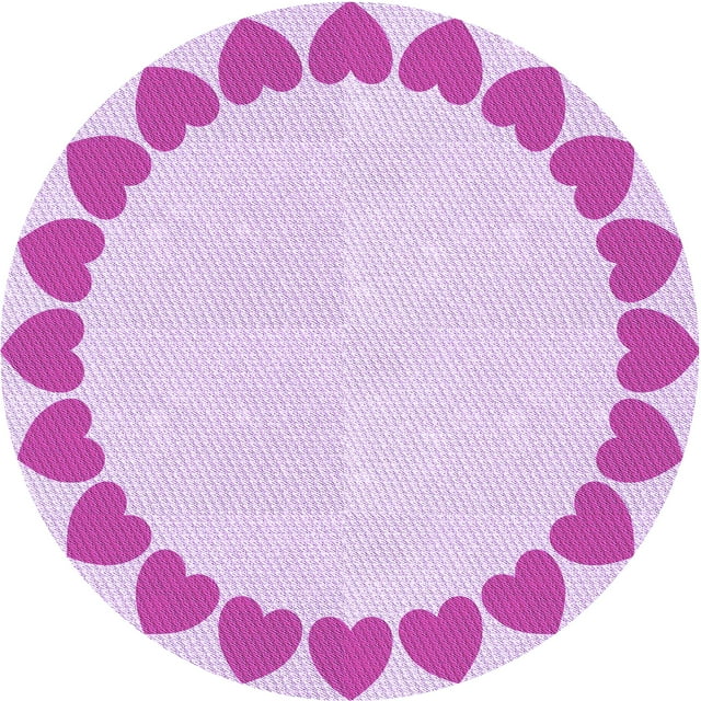 Ahgly Company Machine Washable Indoor Round Transitional Crimson Purple Area Rugs, 6' Round