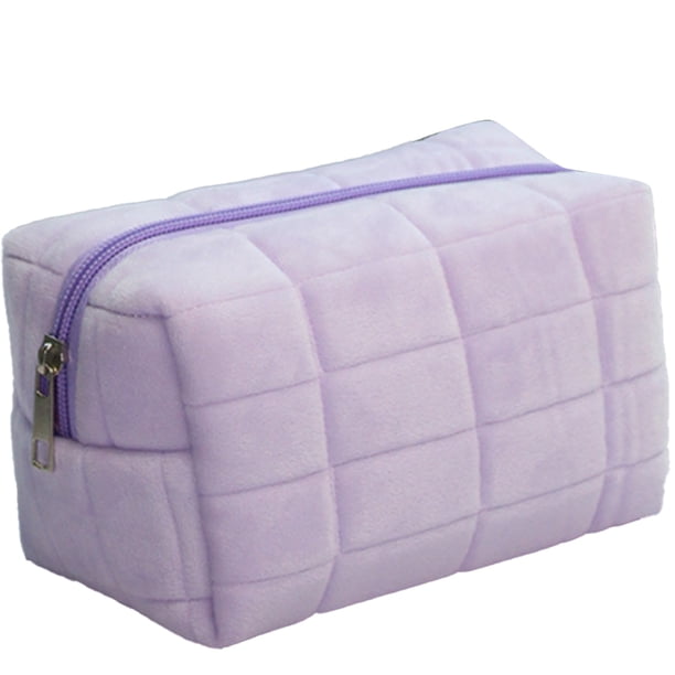 Bolsas de cosméticos de felpa, bolsa de maquillaje, linda bolsa de almacenamiento suave con cremallera para artículos de tocador de viaje para suministros de oficina, cosméticos, maquillaje,