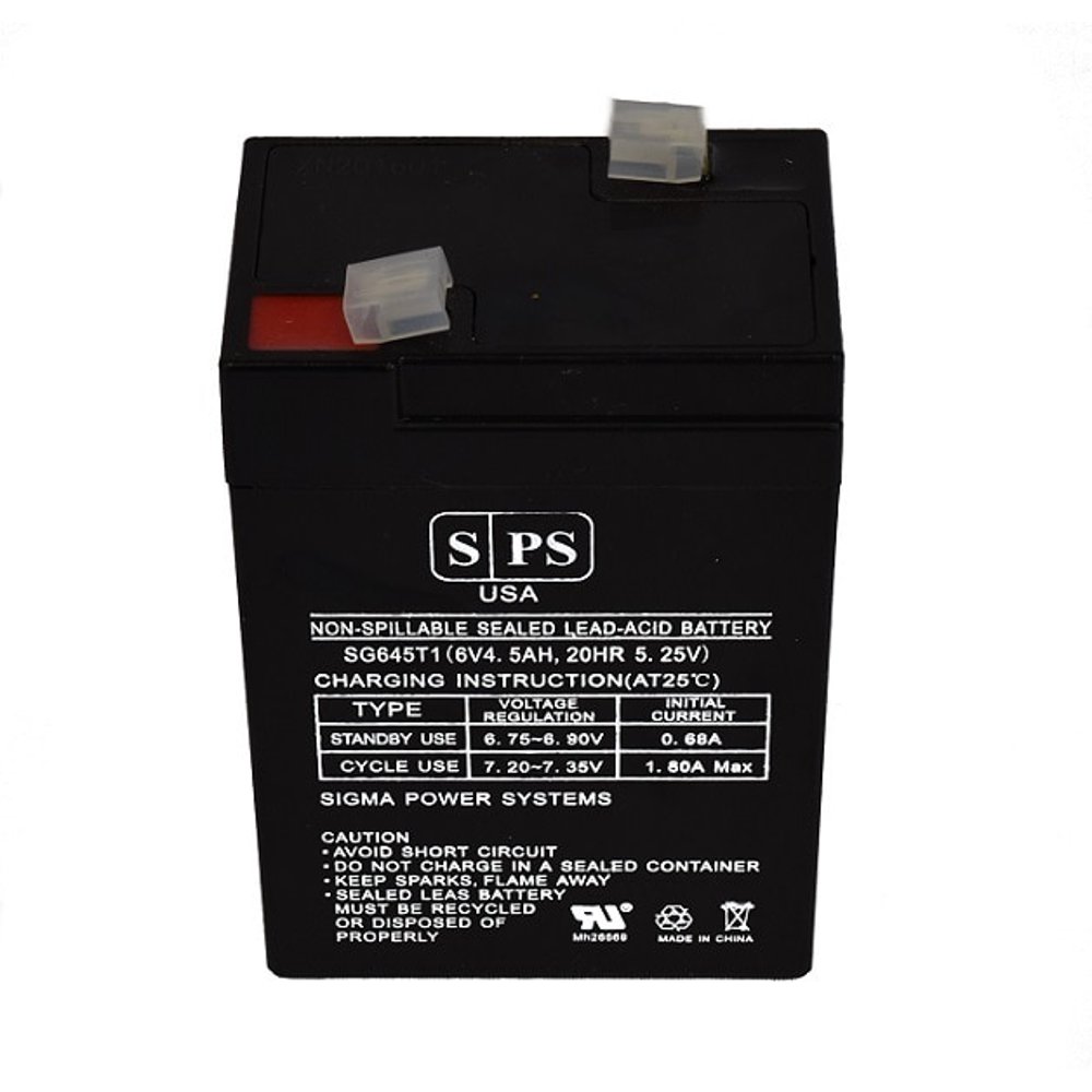 SPS Brand 6V 4.5 Ah Alarm Replacement Battery for Panasonic LC-R064R2P ...