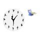 thumbnail image 1 of Reloj de pared con diseño de gato y bailarina de ballet, estatua de resina, reloj decorativo moderno para cocina, oficina, hogar, mesa de comedor, arm, 1 of 8
