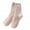 Light Pink, variant on 1 Pair Winter Socks Thickened Plush Mid-tube High Elasticity Heart Embroidery Socks Floor Socks Comfort Warmth Sleeping Socks