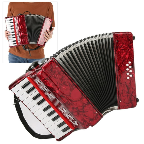 Acordeón de piano 22 teclas 8 bajos Colores brillantes Acordeón para principiantes Instrumento musical con correas Acordeones para niños Concertina Entrenamiento de ritmo ANGGREK Otros
