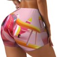thumbnail image 2 of Fotbe Colorful Cartoon Biplane Seamless Shorts, Womens Workout Shorts High Waist Stretch Booty Short for Gym/Yoga/Running/Biking-Large, 2 of 9