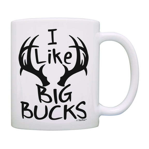 ThisWear Hunting Mug I like Big Bucks Deer Hunting Mugs for Men Bow Hunting Gifts for Women Hunting Cup Hunter Mug Funny Hunting Gifts for Men Coffee Mug