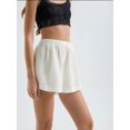 thumbnail image 4 of Linen High Waist Elastic Waist Shorts, 4 of 6