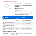 thumbnail image 2 of Valve Cover Gasket Set - Compatible with 2008 - 2013 Mercedes-Benz S63 AMG RWD 2009 2010 2011 2012, 2 of 2