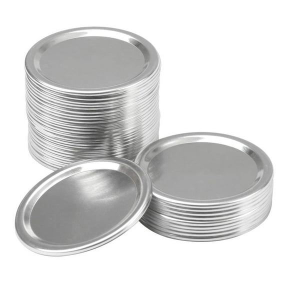 ✪ Canning Lids, Regular Mouth Mason Jar Lids And Bands, Stainless Steel Lids For Mason Jar Wide Mouth, Split-type Lids Leak Proof And Secure Canning Jar Caps, 10 Pack 86MM (Silver)