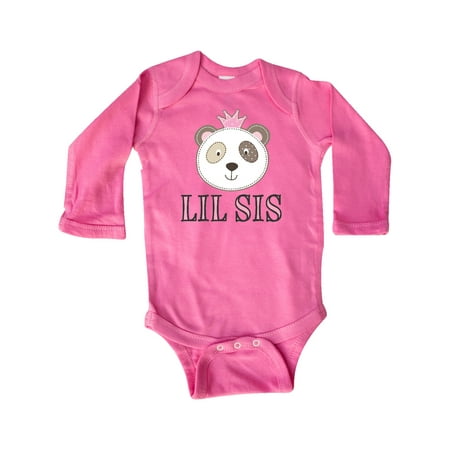 

Inktastic Little Sister Panda Lil Sis Gift Baby Girl Long Sleeve Bodysuit