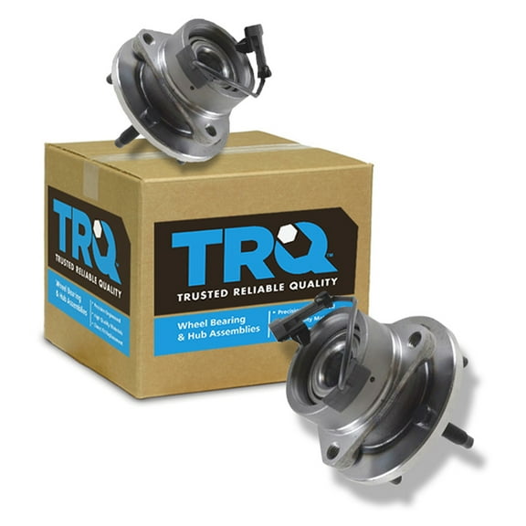 TRQ Front Wheel Hubs & Bearings Pair Set of for Chevy Pontiac Saturn w/ ABS BHA53437