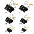 thumbnail image 3 of 120 clips para carpetas, clips de sujeción para papel, tamaños surtidos (negro), 3 of 5