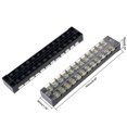 thumbnail image 3 of Unique Bargains 4Pcs 12 Positions Dual Rows 600V 25A Cable Barrier Block Terminal Strip TB-2512L, 3 of 3