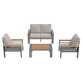 thumbnail image 6 of LazySunsets 4 Piece Aluminum Patio Furniture Set, 4-Seat Oversized Outdoor Sectional, Light Gray, 6 of 9