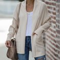 thumbnail image 4 of Vedolay Women Tops Womens Cropped Casual Jacket Button Down Long Sleeve Fitted Casual Coat,Beige M, 4 of 4