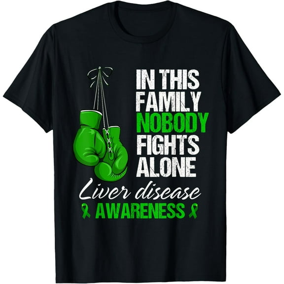 In This Family Nobody Fights Alone Liver Disease Awareness T-Shirt
