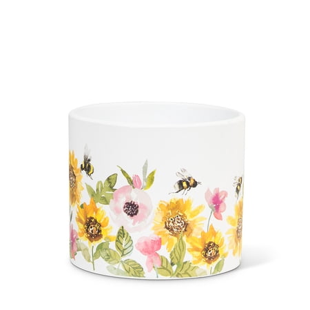 Set of 1 Sunflowers & Bees Small Planter