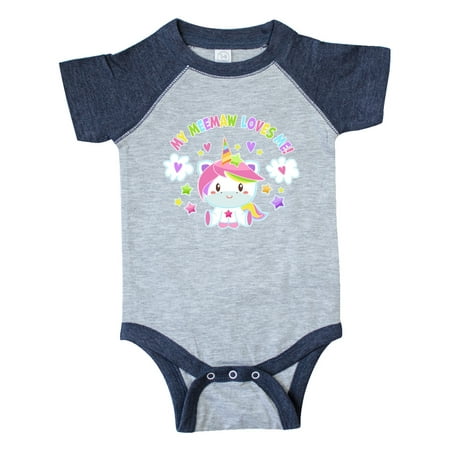 

Inktastic My Meemaw Loves Me with Cute Rainbow Unicorn Gift Baby Boy or Baby Girl Bodysuit