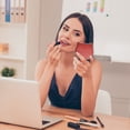 thumbnail image 3 of Unique Bargains 1 Pc Women Cat Style Makeup Mirror for Travel and Vacation Red, 3 of 5