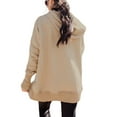 thumbnail image 4 of Langwyqu Spring Autumn Women Oversized Button Down Henley Hoodies Long Sleeve Sweatshirt, 4 of 5