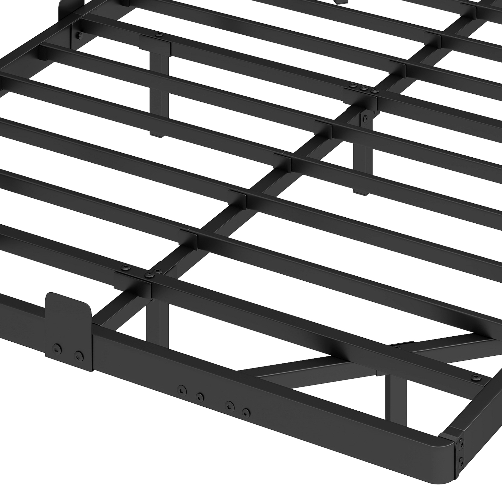 Uforic Full Size Floating Bed Frame with LED Lights and Charging Station, Easy Assembly Heavy Duty Metal Platform Bed, No Box Spring Required (Black)