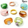 thumbnail image 2 of Resin Ring Fashion Transparent Acrylic Statement Ring Knuckle Ring Finger Ring, 2 of 10