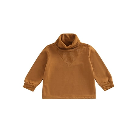 

Licupiee Winter Newborn Baby Sweater High Collar Knitting Ribbed Long Sleeve Solid Crotch Button Casual Toddler Girls Boys T-shirt