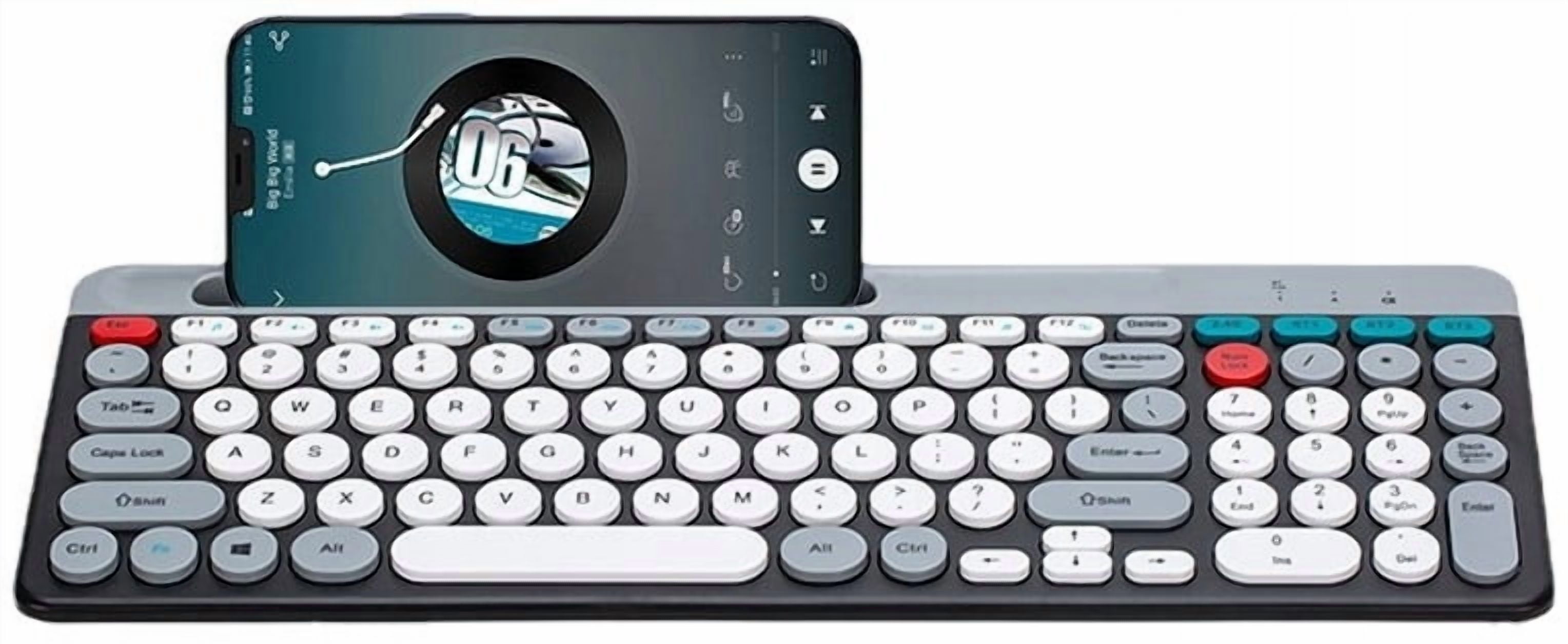 ZYG-806 Macaron Dual-mode Wireless Bluetooth Keyboard and Mouse Set Punk Style Round Keycaps Charging Keyboard and Mouse