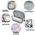 thumbnail image 4 of Standing Pencil Case with Base Large Capacity Stationery Pouch Pen Bag with Zipper for Women Men Pink and Purple Flowers, 4 of 7