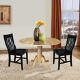 thumbnail image 2 of International Concepts Solid Wood 3-Piece Dining Set with 42 in. Dual Drop Leaf Table and 2 Slat Back Dining Chairs in Natural/Black, 2 of 8