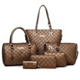 thumbnail image 4 of Bolso de mujer de verano estilo europeo y americano retro rómbico conjunto de seis piezas bolso de madre bolso bandolera, 4 of 5