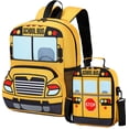 thumbnail image 1 of Mochila Bluboon para autobús escolar para niños pequeños con lonchera de 2 a 6 años, amarilla, 1 of 9