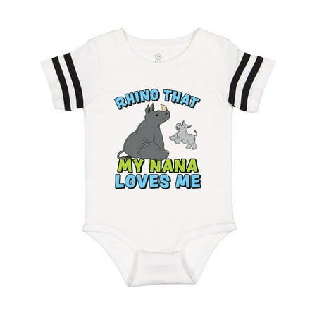 

Inktastic Rhino That My Nana Loves Me with Cute Rhinos Gift Baby Boy or Baby Girl Bodysuit