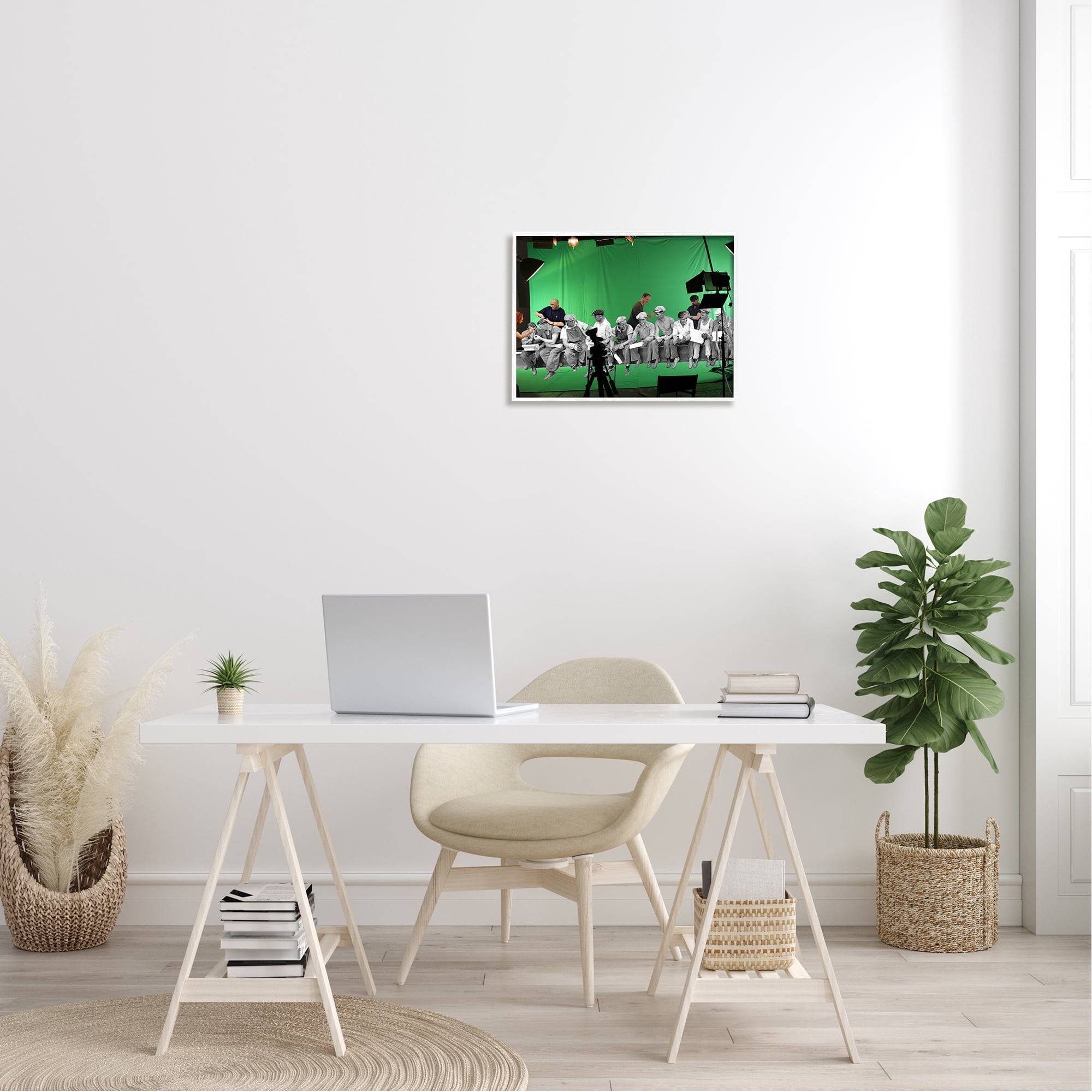 Green Movie Set Vintage Monochrome People Collage Novelty Graphic Art Framed Art Print Wall Art