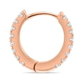 thumbnail image 2 of SZUL Women's 1/10 Carat TW Small Diamond Huggie Hoop Earrings in 10K Rose Gold (J-K-L Color, I2-I3 Clarity), 2 of 5