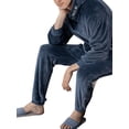 thumbnail image 1 of Gvmfive Men 2 Piece Flannel Pajamas Set Hooded Loungewear Elastic Waist Pants Sleepwear, 1 of 4