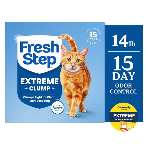Fresh Step Extreme Scented Litter With The Power Of Febreze, Clumping Cat Litter - Mountain Spring (Multiple Sizes)