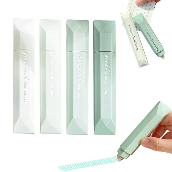 Double Sided Tape Roller Set of 5, Double Sided Tape Pen, Scrapbook Supplies for Journaling, Scrapbooking, Photo Mounting, Gift Wrapping, School Office & Crafts (5PC-Green)