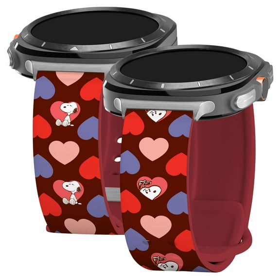 Peanuts Valentines HD Watch Band Compatible with Samsung Galaxy Watch Ultra 47mm (Long Hearts)