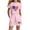 Pink, variant on Hxshgdsn Girls 2 Piece Sets Patriotic Printed Round Neck Short Sleeve Top and Elastic Waist Shorts Casual Set July 4th（Black/4-5 Years）