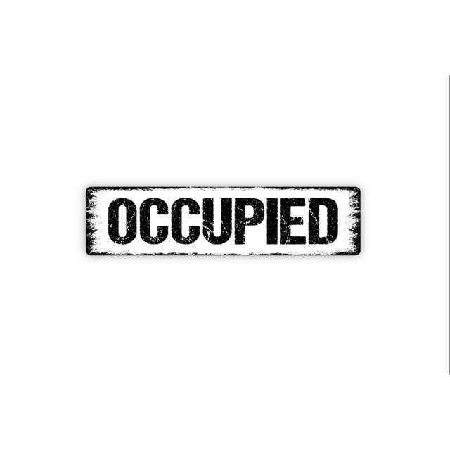 Letrero de metal rústico con texto "Occupied", para calle o puerta, tamaño de placa: 4 x 16 pulgadas