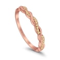 thumbnail image 3 of Half Eternity Infinity Twisted Band Rings Rose Tone Yellow CZ 925 Sterling Silver Size 9, 3 of 6