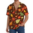 thumbnail image 3 of Gaeub Autumn Leaves Men's Lapel Short Sleeve Shirt, Relaxed Fit Shirt, Soft and Breathable for Outdoors Party Travel - XX-Large, 3 of 7