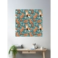 thumbnail image 2 of Forest Foxes In Fall - Blue Poster Wall Art, Modern Wall Decor For Living Room Bedroom, 30x30 UNFRAMED, 2 of 3