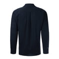 thumbnail image 4 of CVLIFE Hauts pour Hommes Col Rabattu T-shirt Col à Revers T-shirt Coupe Régulière Manches Longues Tee Plage Automne Chemises Bleu Marine 2TG, 4 of 7