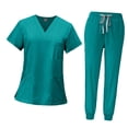 thumbnail image 2 of Women Uniform Scrubs Set Breathable Clothes Nurse Top and Pants with Pockets L, 2 of 8