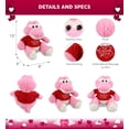 thumbnail image 3 of DolliBu I LOVE YOU Plush Sitting Pink Alligator - Cute Stuffed Animal with Red Shirt For Valentine, Anniversary, Romantic Date, Boyfriend, or Girlfriend Gift - 10 Inches, 3 of 6