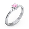 thumbnail image 3 of Birthstone Heart Ring with Shoulder Accents - Pink Tourmaline (October), 3 of 4