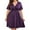 Purple, variant on QUYUON Women's Plus Size Vintage Swing Dress with Belt Solid Color Summer Faux Wrap V-Neck Short Sleeve T-Shirt Dress Casual Loose A-Line Cocktail Party Knee Length Dress Beach Sundress, Black XXL