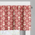 thumbnail image 3 of Ambesonne Nordic Window Valance, Needlework Skull Motif, 54" X 18", Red Beige, 3 of 5